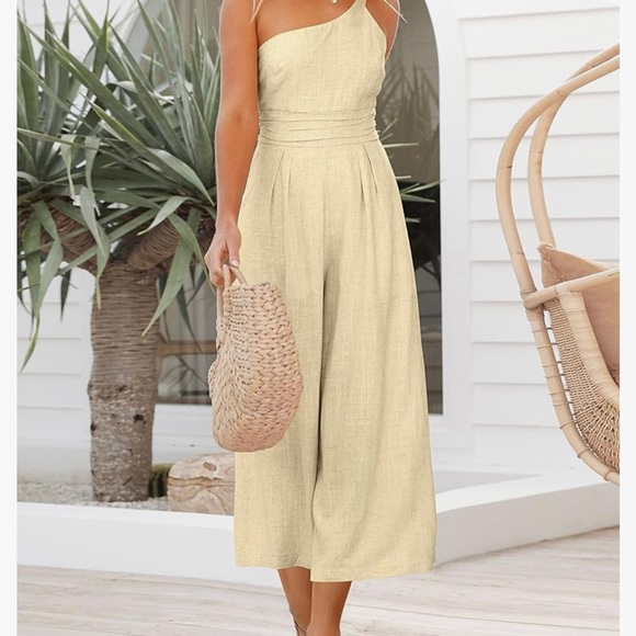 Womens High Waist Casual Wide Leg Jumpsuit Romper - Picture 5 of 6